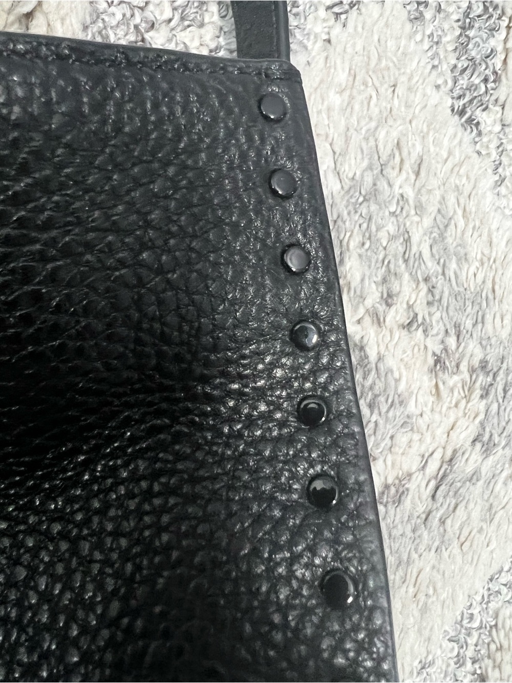 Rebecca Minkoff Black Pebbled Leather Tote with Stud Trim - Picture 7 of 10